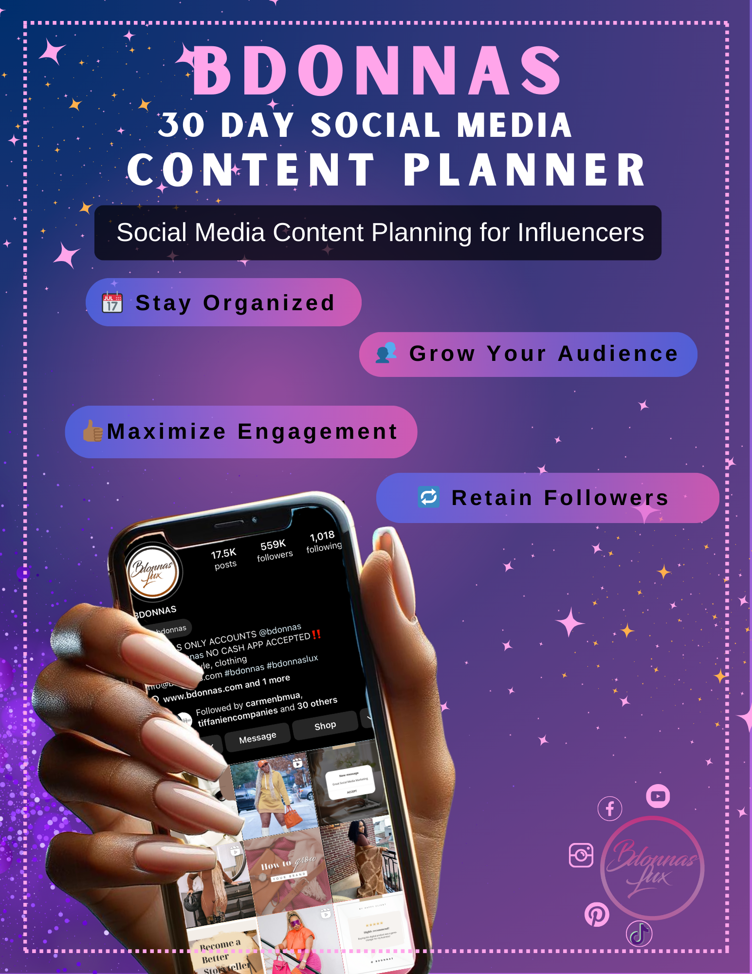 Bdonnas 30 Day Social Media Content Planner (Downloadable)