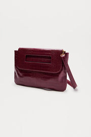 DONT SHOOT THE MESSENGER HANDBAG - BURGUNDY CROC