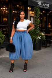 VOLUME UP DENIM SHORTS