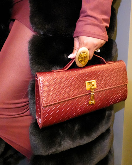 SHOT CALLIN CLUTCH - BURGUNDY