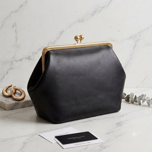 GLAMOUR GIRL KISS-LOCK BAG-BLACK