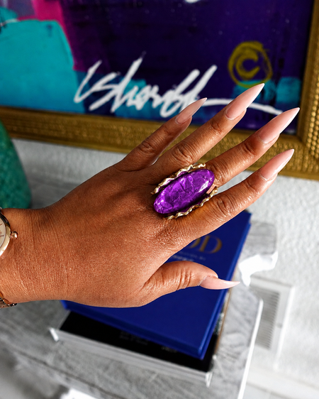 JADED RING - VIOLET  & GOLD