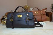 BDONNAS LUX EVERYDAY ICON SATCHEL BAG - DARK BROWN LEATHER