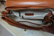 BDONNAS LUX EVERYDAY ICON SATCHEL BAG - CARAMEL LEATHER