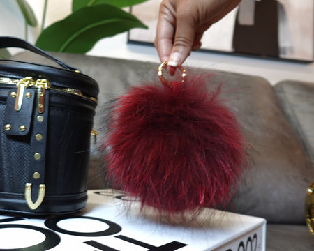 PUFF PUFF KEYCHAIN - BURGUNDY