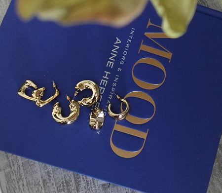 80's BABY EARRING 3PC SET - GOLD