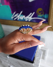 JADED RING -  BLUE & GOLD