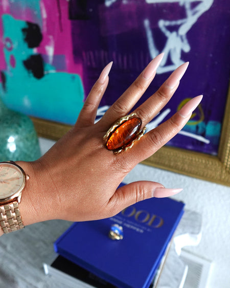 JADED RING -  COPPER & GOLD