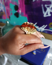 JADED RING -  COPPER & GOLD
