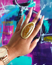 BE JEWELED RING - HONEY