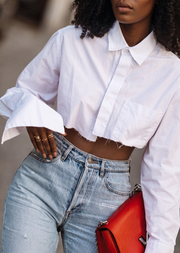 NEEDED ME CROPTOP SHIRT- WHITE