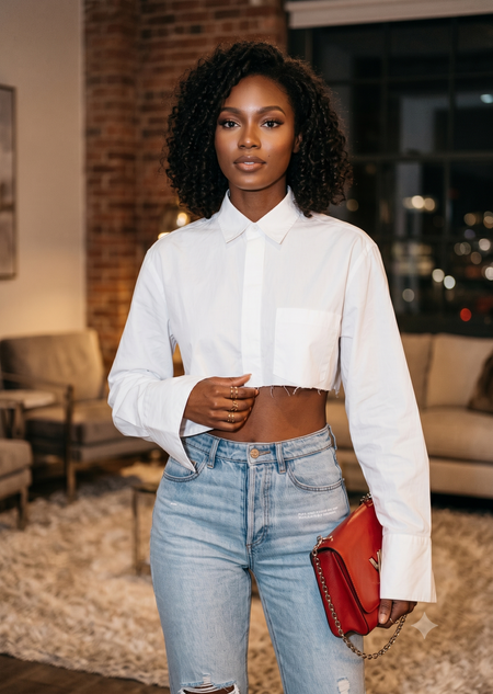 NEEDED ME CROPTOP SHIRT- WHITE