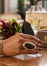 BE JEWELED RING - BLACK
