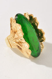 JADED RING -  GREEN & GOLD