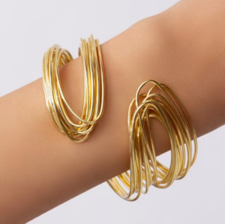 HOT WIRE CUFF BANGLE - GOLD