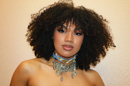 CHARM CHOKER - BROWN & DENIM