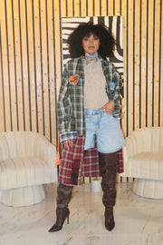 CHECK MATE CUSTOM KIMONO - GREEN MULTI