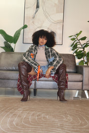 CHECK MATE CUSTOM KIMONO - GREEN MULTI