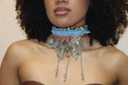 CHARM CHOKER - BROWN & GREEN