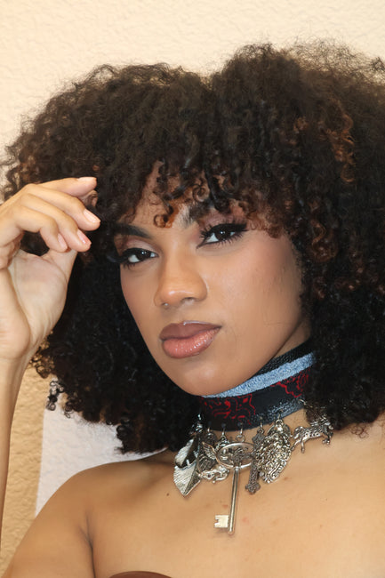 CHARM CHOKER - BLACK & RED