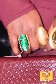 JADED RING -  GREEN & GOLD