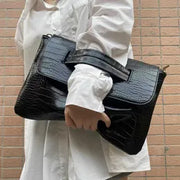 DONT SHOOT THE MESSENGER HANDBAG - BLACK CROC