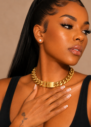 CUBAN CONNECT CHOKER- GOLD