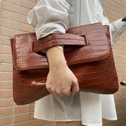 DONT SHOOT THE MESSENGER HANDBAG - SADDLE BROWN CROC