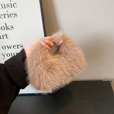 FUR BABY MINI HANDBAG - SMOKEY TAUPE