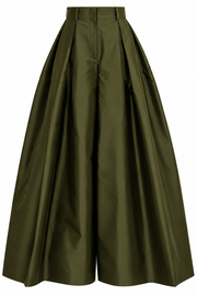 TAKING SPACE WIDE LEG PANTS- ARMY GREEN