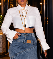 NEEDED ME CROPTOP SHIRT- WHITE