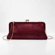 VELVET VICE CLUTCH- BURGUNDY